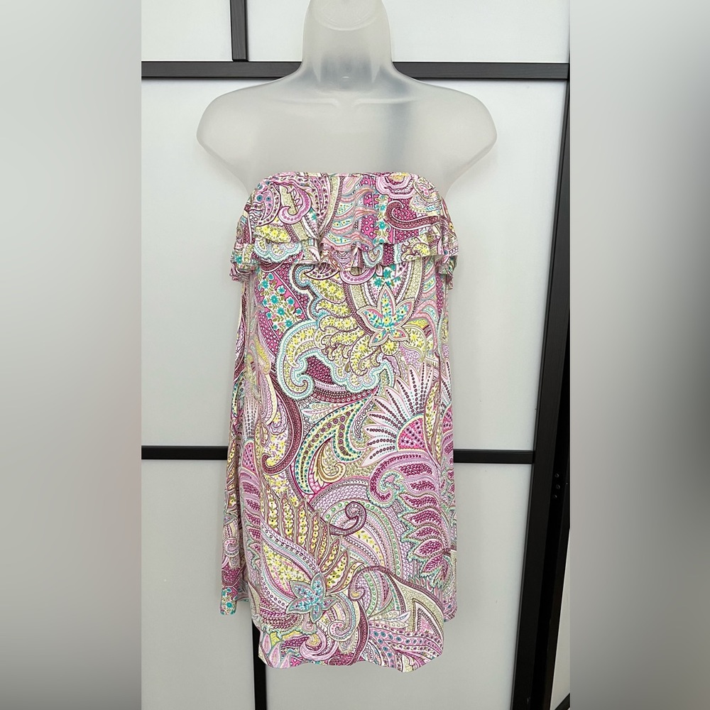 NWT Vintage Victoria's Secret Swim Strapless Tube Top Coverup Paisley Pink Small - Picture 2 of 12